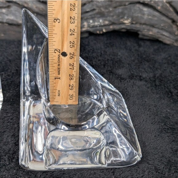 1960’s Pair of Nybro Sweden Volcano Crystal Candleholder Bookends - Picture 9 of 12